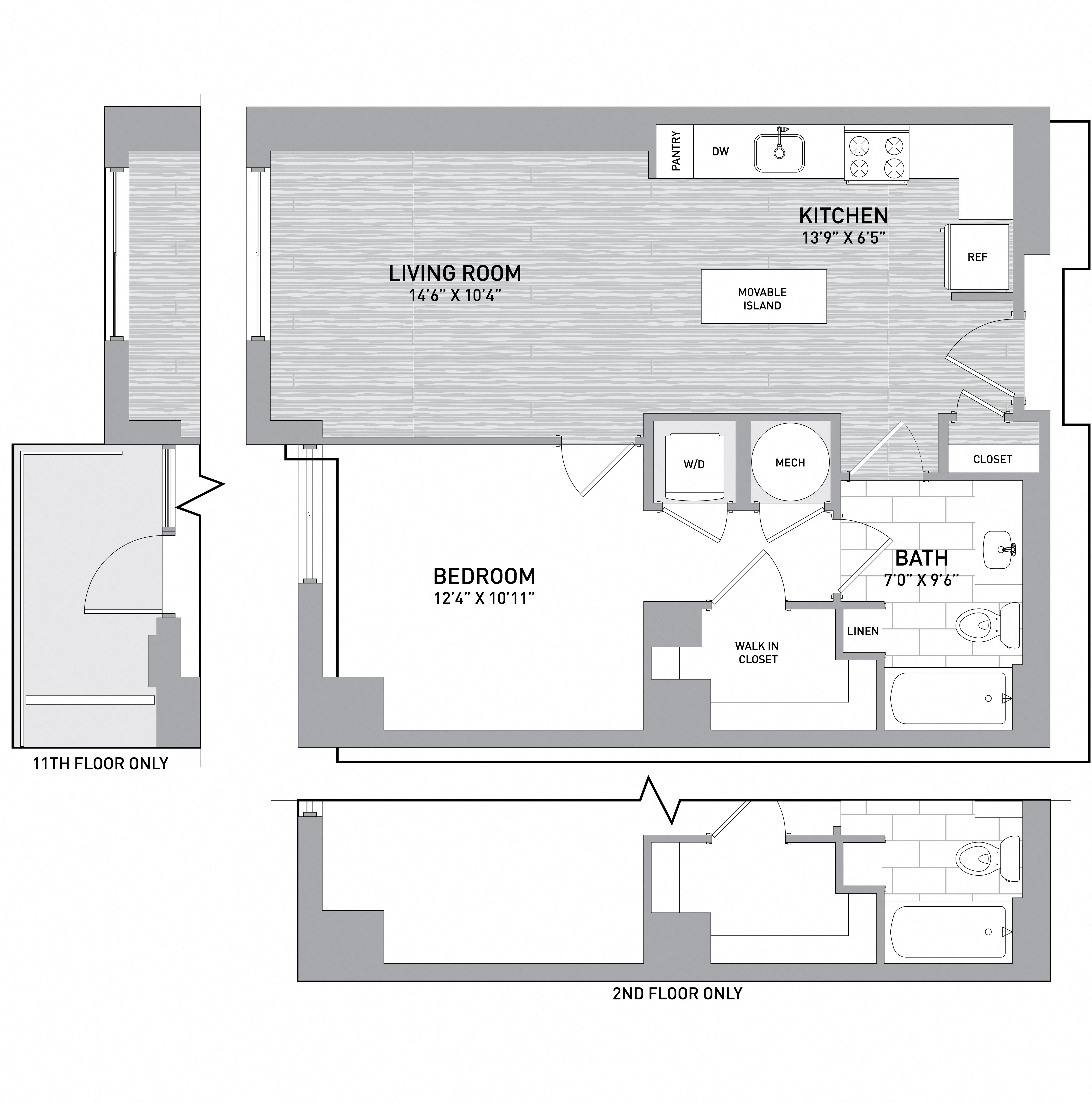 Floor Plan Image of Apartment Apt 151-0904